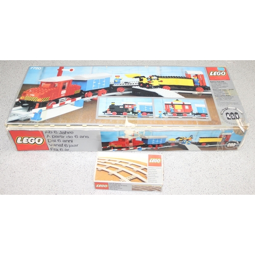 1507 - A vintage Lego 7720 train set and a 7851 track set, both boxed, unchecked for completeness