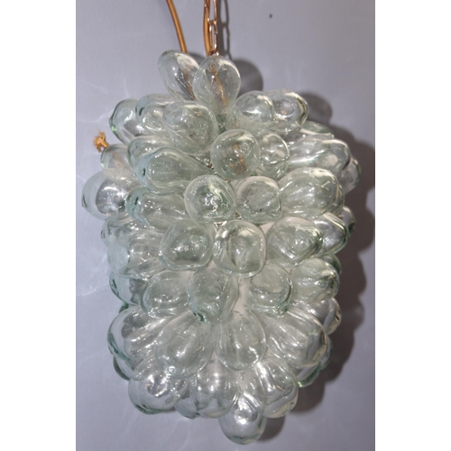 235 - Vintage blown glass pendant chandelier, formed as a bunch of grapes, approx 40cm tall