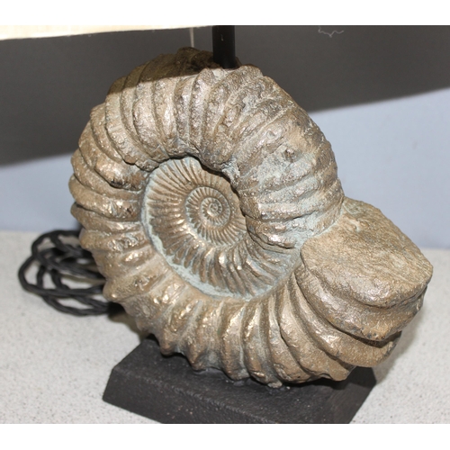 240 - A vintage style table lamp formed as an Ammonite fossil by David Hunt lighting, approx 46cm tall