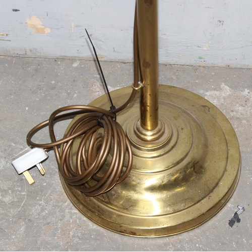 242 - A brass standard lamp with adjustable shade by Christopher Wray, approx 160cm tall