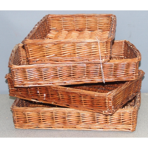 272 - 4 assorted vintage wicker trays, each approx 48cm x 31cm