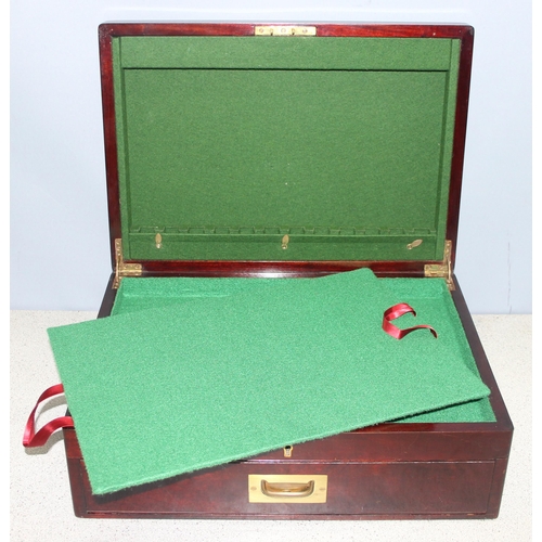 274 - An antique mahogany collectors box with green baize lined interior, approx 47cm x 33cm x 16cm