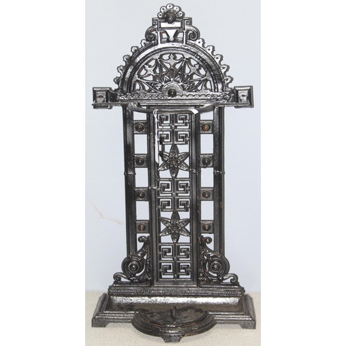 277 - Vintage cast iron stick stand in the manner of Coalbrookdale, Victorian registration lozenge mark ve... 