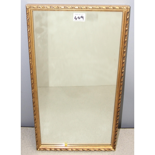 409 - 3 assorted vintage mirrors, 2 Art Deco period clip frame examples and a gilt framed mirror measuring... 