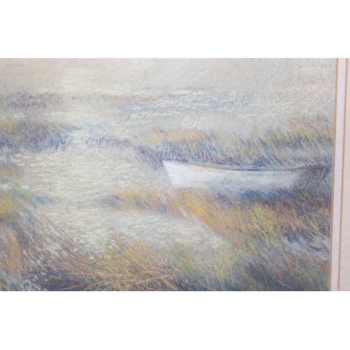 422 - Ben Holgate (XX) pastel painting entitled 'High Tide Garden Green' approx 57cm x 50cm inc frame