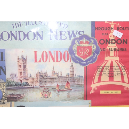 428 - Retro style London advertising display poster, approx 51cm W x 70cm H