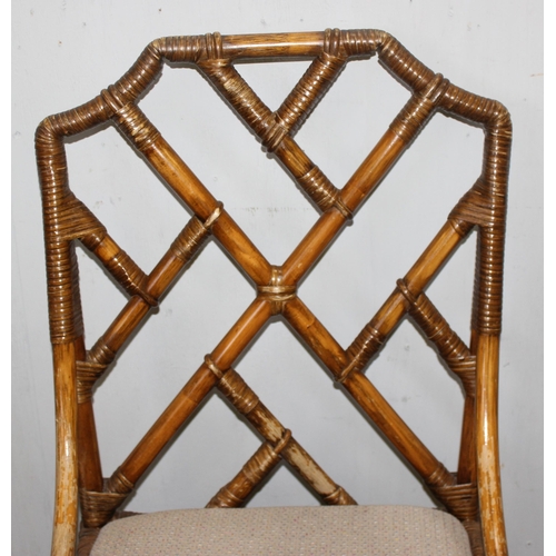 58 - A set of 4 retro mid-century bamboo chairs by Angraves of Leicester