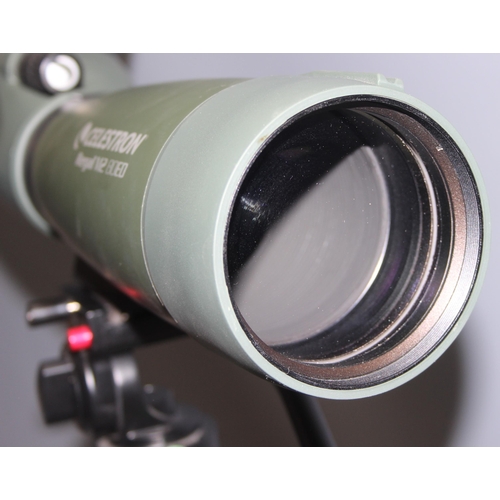 652 - Celestron Regal m2 80ED 20-60X80MM angled zoom spotting scope in case with associated stand in case