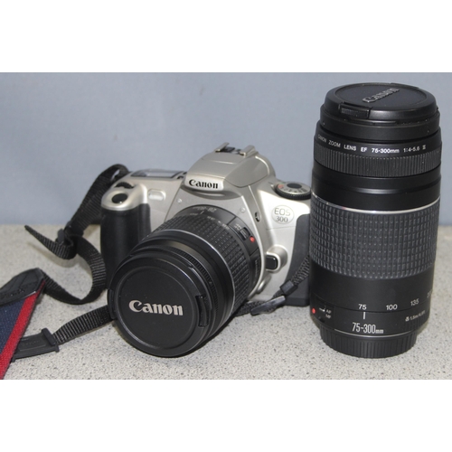 653 - Cannon EOS 300 camera in bag with a Canon EF 70-300mm Zoom lens