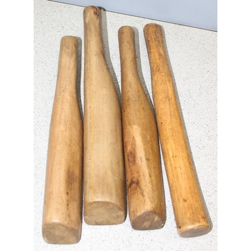 802 - Qty of vintage wooden leadwork beating items