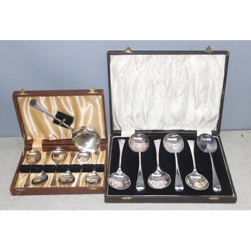 1010 - Qty of vintage and later boxed silver plated flatware items to include spoons