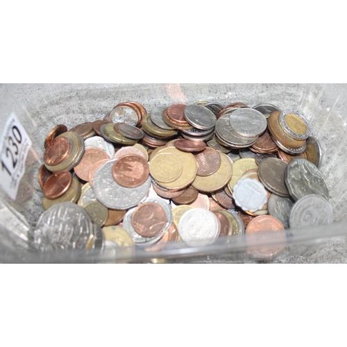 1230 - Qty of assorted mixed world and British coins, approx 1.3kg gross