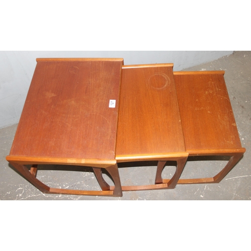 127 - A set of retro G-Plan style nest of tables, the largest approx 54cm wide x 43cm deep x 49cm tall