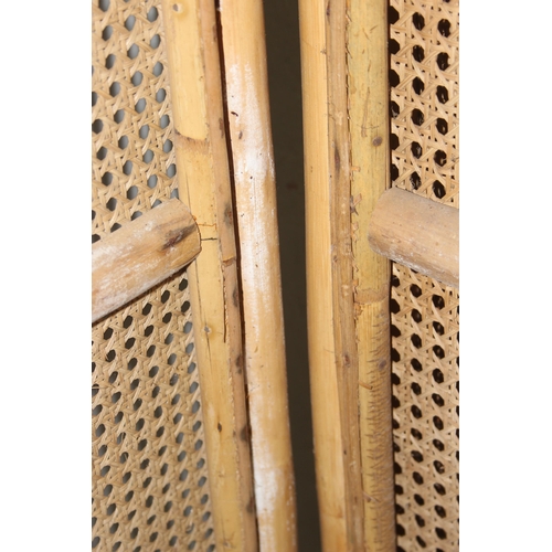 131 - A vintage bamboo and bergere room divider screen, approx 136cm wide x 183cm tall