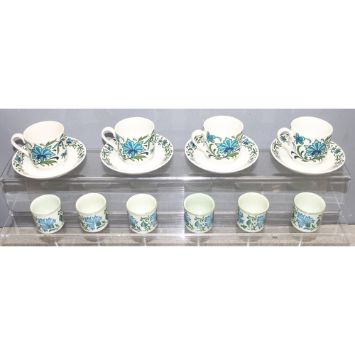 1727 - Retro Midwinter 'Spanish garden' tea/coffee set with 4 cups and saucers