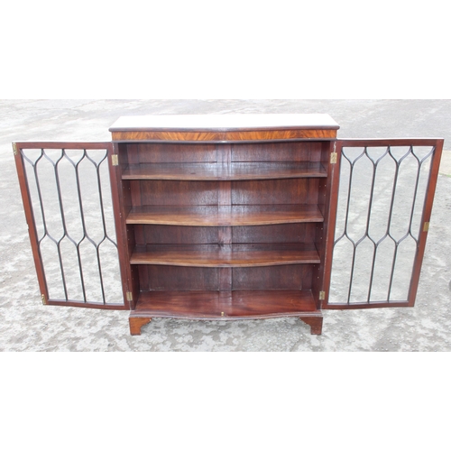 135 - A vintage mahogany astral glazed bookcase, approx 107cm wide x 32cm deep x 116cm tall