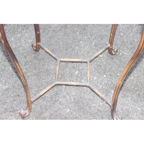 156 - A set of 3 graduated distressed metal jardinière or plant stands, the largest approx 32cm square x 7... 