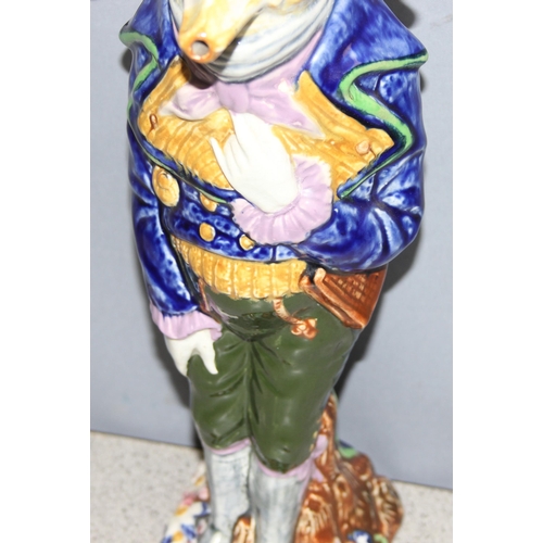 1690A - An antique majolica decanter formed as a duck caricature of Napoleon, possibly by Wasmuël of Belgium... 