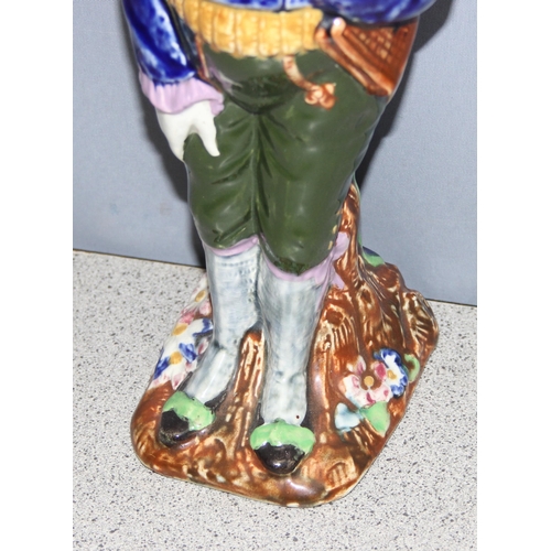 1690A - An antique majolica decanter formed as a duck caricature of Napoleon, possibly by Wasmuël of Belgium... 