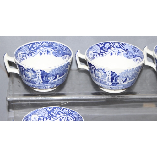 1743 - Copeland Spode blue & white Italian Pattern, A 6 person setting of 6 tea cups, saucers, sandwich pla... 