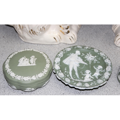 1752 - Qty of mixed antique and later ceramics to incl pair of Staffordshire dogs