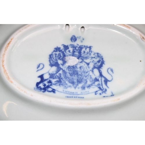 1753 - 4 pieces of Victoria Ware Ironstone blue and white ceramics, to incl jug and bowl