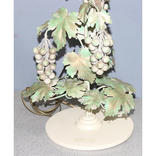 247 - Modern table lamp with grapevine decoration, approx 85cm tall