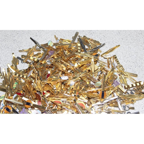 1111 - Qty of vintage gold-plated tie clips, some with enamelled details, approx 2kg gross