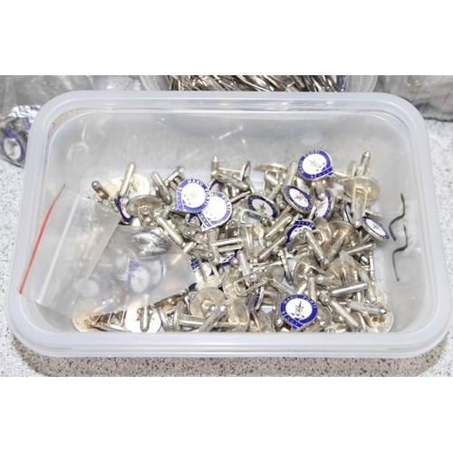 1115 - Qty of tie clips and cufflinks, many with crest details, approx 2.4kg gross