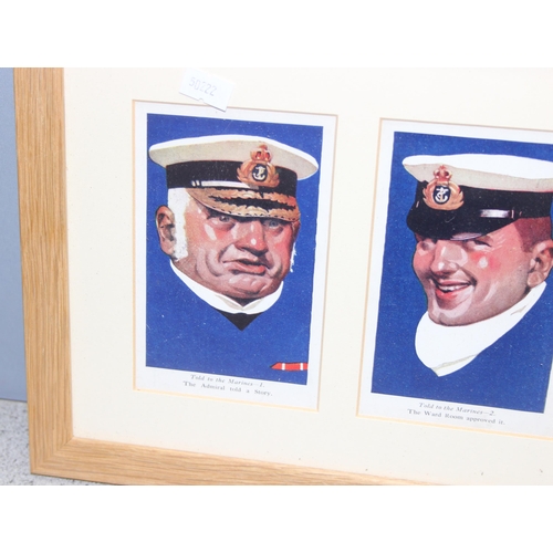 1432 - Set of 6 'Told To The Marines' postcards in frame, approx 71 x 24cm