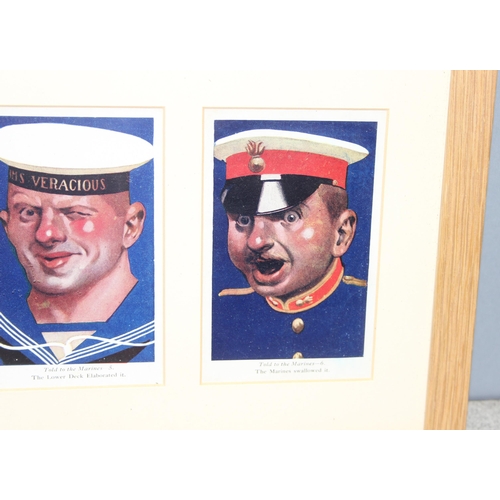 1432 - Set of 6 'Told To The Marines' postcards in frame, approx 71 x 24cm