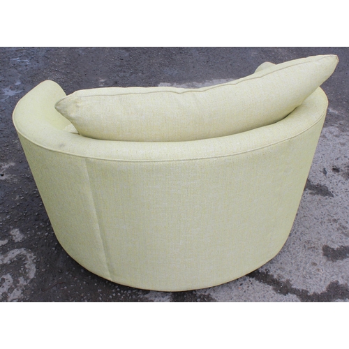 167 - A John Lewis Antonio range swivel cuddle or snuggle chair with yellow upholstery, RRP £1199, approx ... 