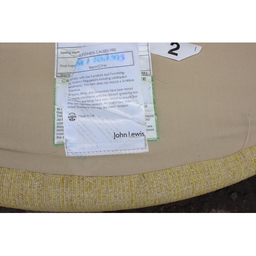 167 - A John Lewis Antonio range swivel cuddle or snuggle chair with yellow upholstery, RRP £1199, approx ... 