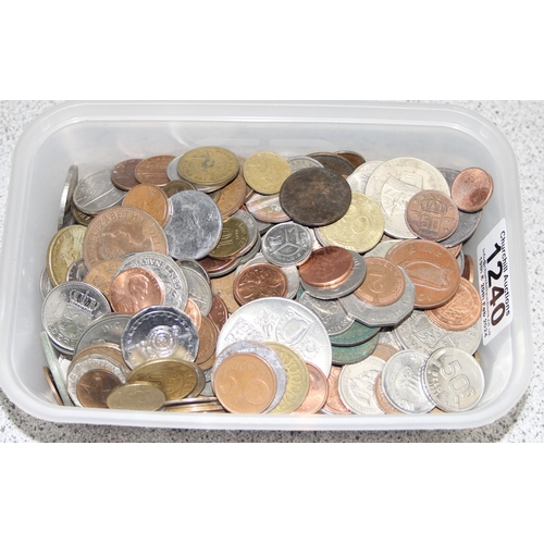 1240 - Qty of assorted mixed world coins etc, approx 1.9kg gross