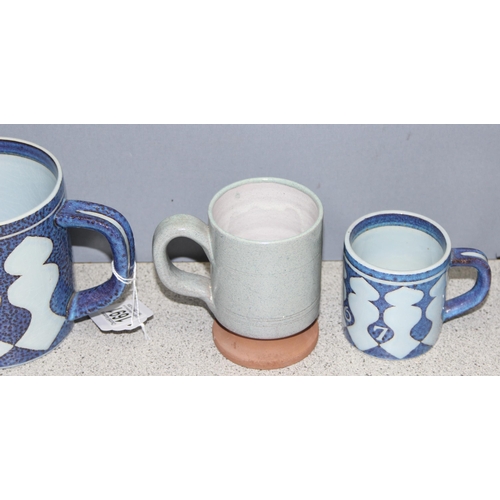 1691 - 4 retro Danish pottery mugs to inc Royal Copenhagen Fajance, 1967 & 1972, the largest approx 11cm ta... 