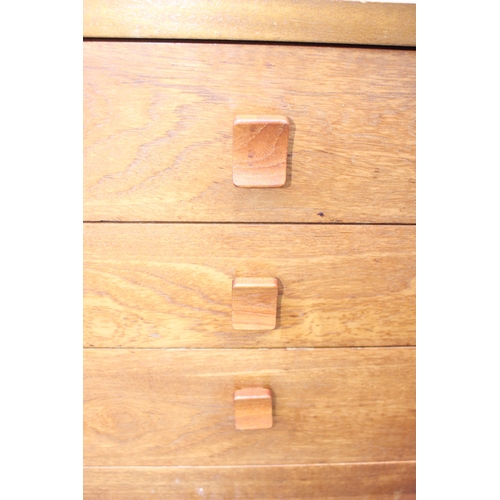 179 - A retro Stag teak 6 drawer chest of drawers or sideboard, approx 138cm wide x 44cm deep x 64cm tall