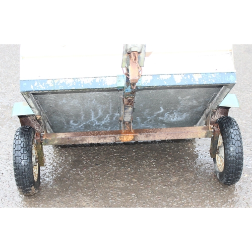 318 - Metal 2 wheeled box trailer, approx 103cm wide x 160cm deep x 74cm tall