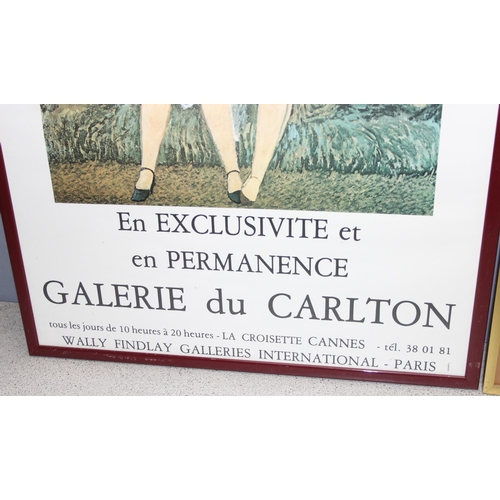 448 - 2 framed French Raymond Dilley art prints from Gallerie du Carlton, approx 71cm x 51cm