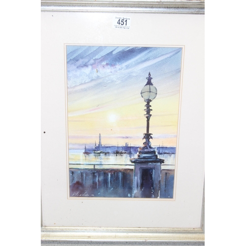 451 - Qty of original framed landscape watercolours (5), largest approx 56 x 44cm