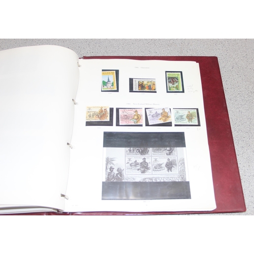 527 - Stamps - New Zealand, used collection on printed leaves