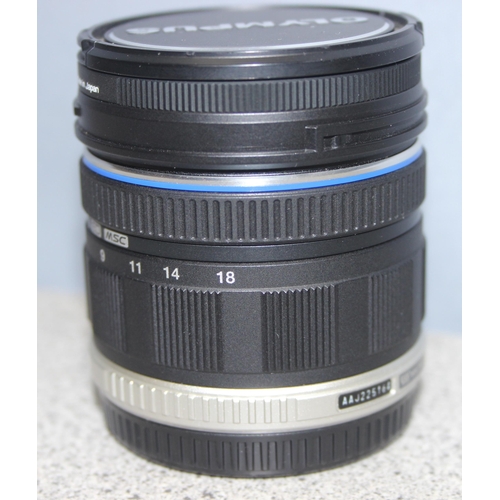 680 - Olympus 9-18mm f 1:4.0-5.6 M.Zuiko Digital ED Micro camera lens in Panasonic case