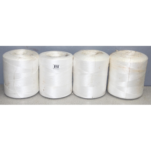 810 - 4 x reels of white nylon twine, each reel approx 21cm tall