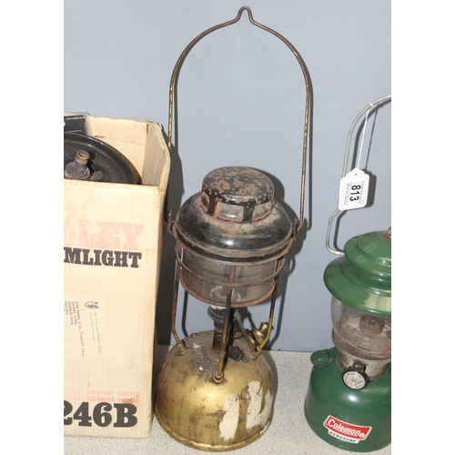 813 - Qty of vintage paraffin lamps to incl Tilley Stormlight, Coleman's Kerosine etc