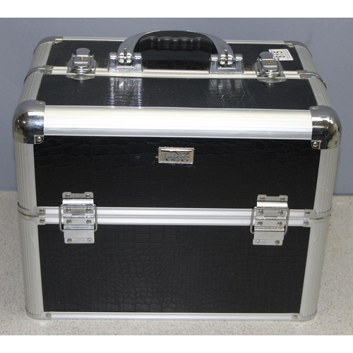 815 - Aluminium and black carry case, with extending pull-out compartments, 2 of 2 in the sale, approx 36 ... 