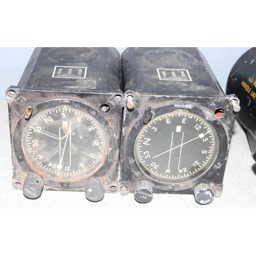 1446 - 4 aircraft instruments, 3 with military arrow marks incl: 2 x G.M. Compass MK 4F Gyro Unit Type B, K... 