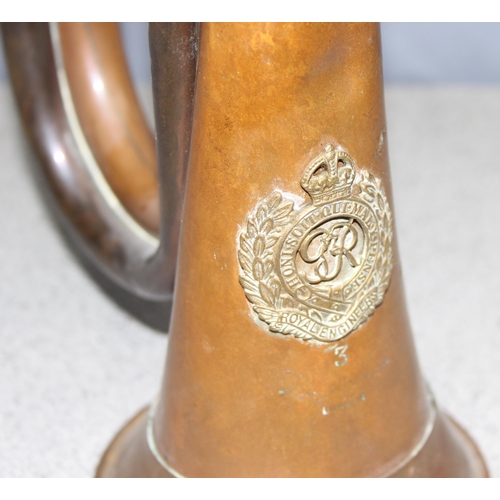 1448 - King George V period Royal Engineers Corps No. 3 military copper bugle by Boosey & Hawkes of London