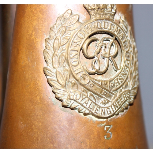 1448 - King George V period Royal Engineers Corps No. 3 military copper bugle by Boosey & Hawkes of London