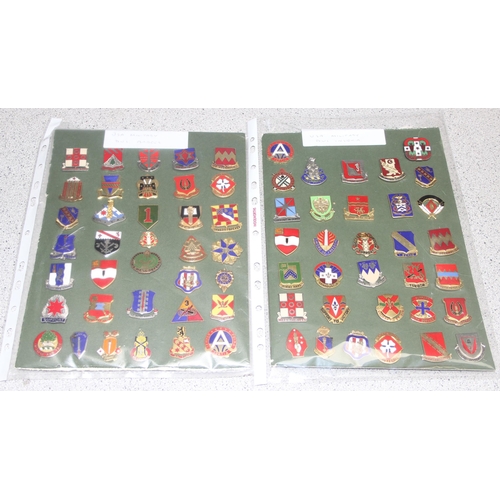 1454 - 2 cards of US Military distinguished unit insignia (DUI) badges