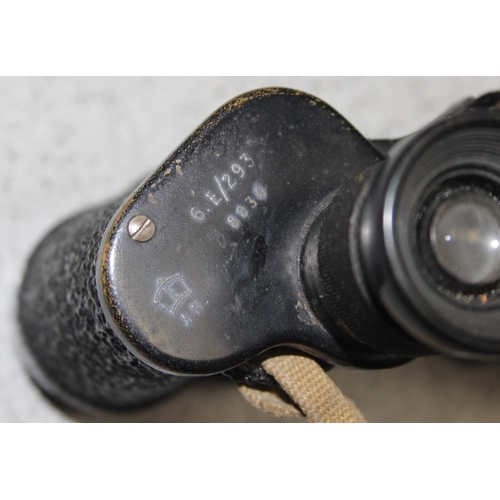 1461 - Pair of WW2 Air Ministry binoculars 'Binocular Prismatic No. 2 Case MK1'dated 1943 by Martin & Baker... 