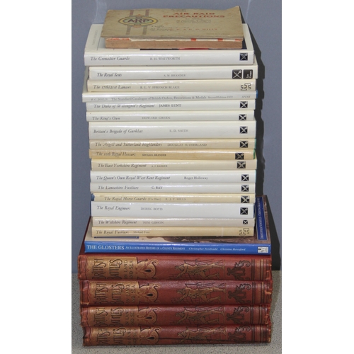 1462 - Assorted military themed books and an Air Raid Precautions cigarette card album with contents